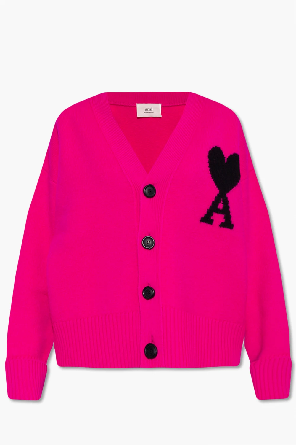 Wool cardigan with logo