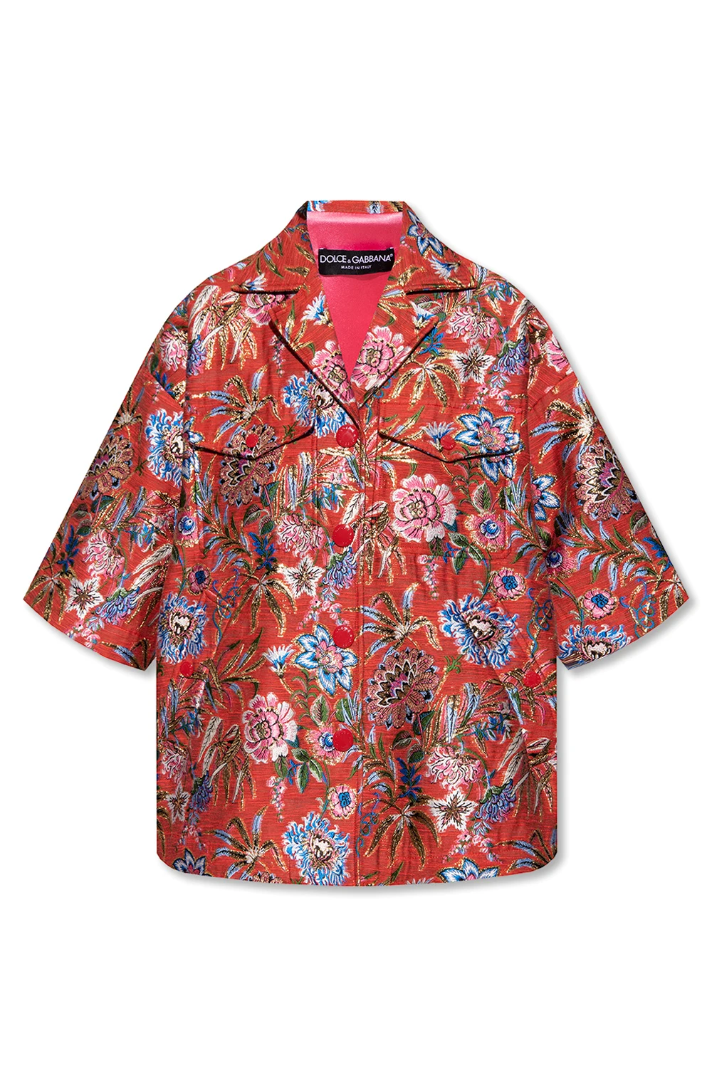 Crop jacquard coat
