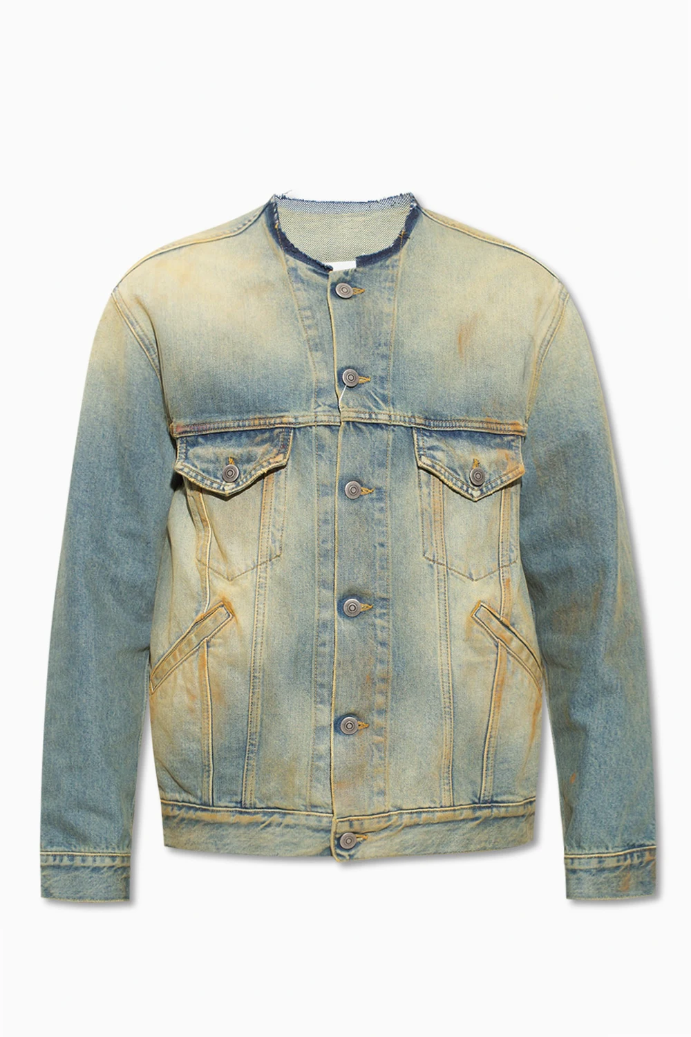 Denim jacket with vintage-effect