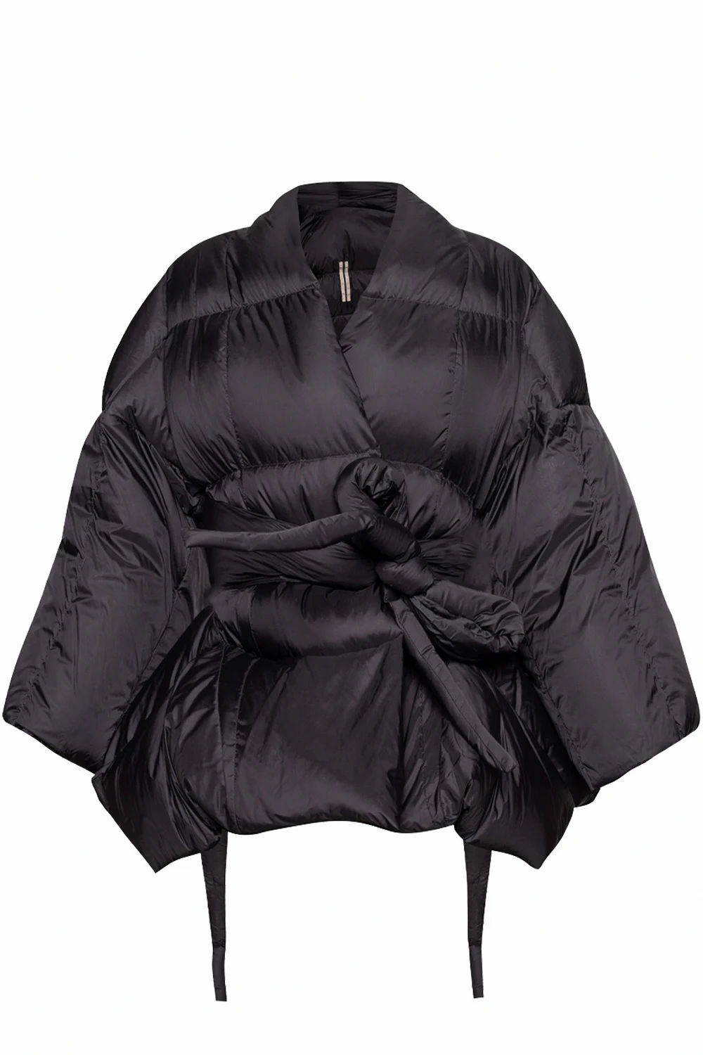 Quilted coat with tie detail