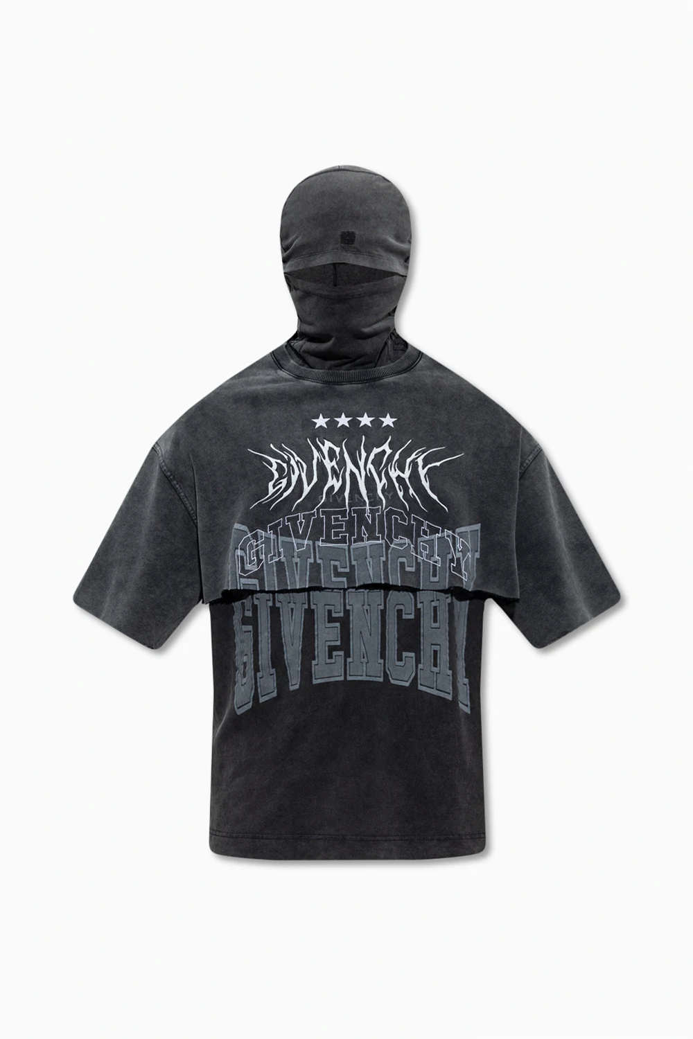 Dwuwarstwowy t-shirt z kominiarką