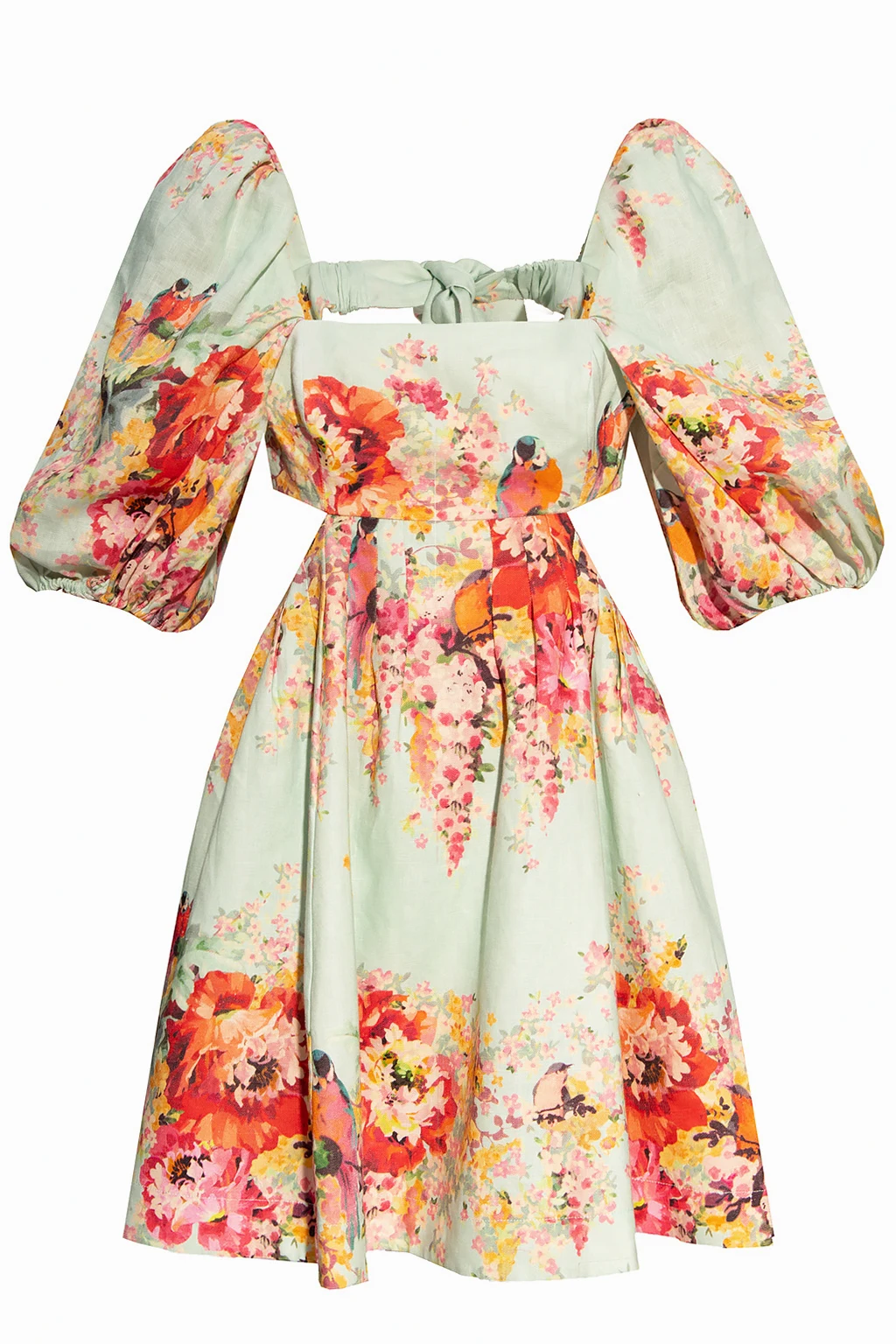 Linen dress with open back