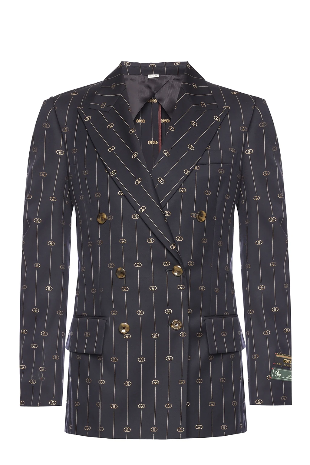 NAVY BLUE Blazer with logo pattern