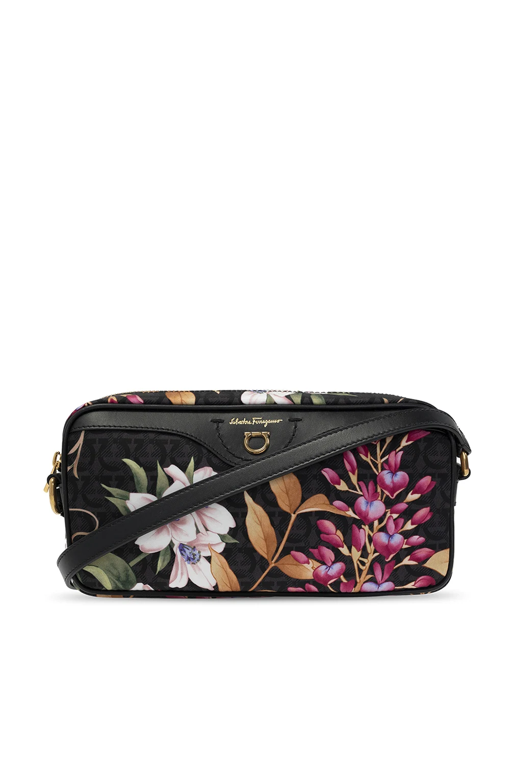 Shoulder bag with with floral motif