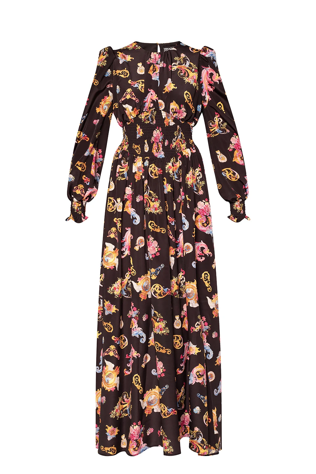 MULTICOLOUR Long-sleeve dress with Baroque print