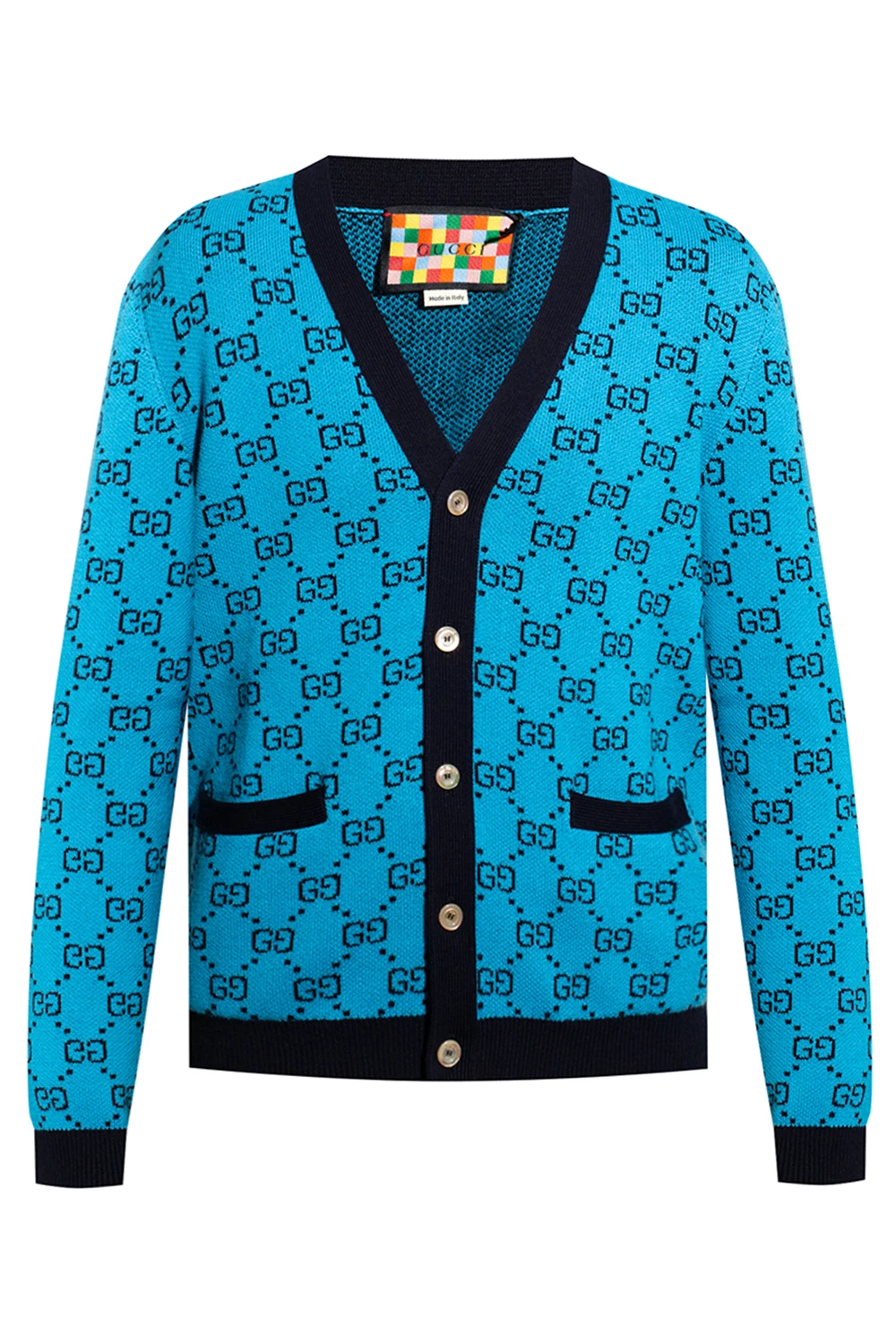 BLUE Cardigan with logo