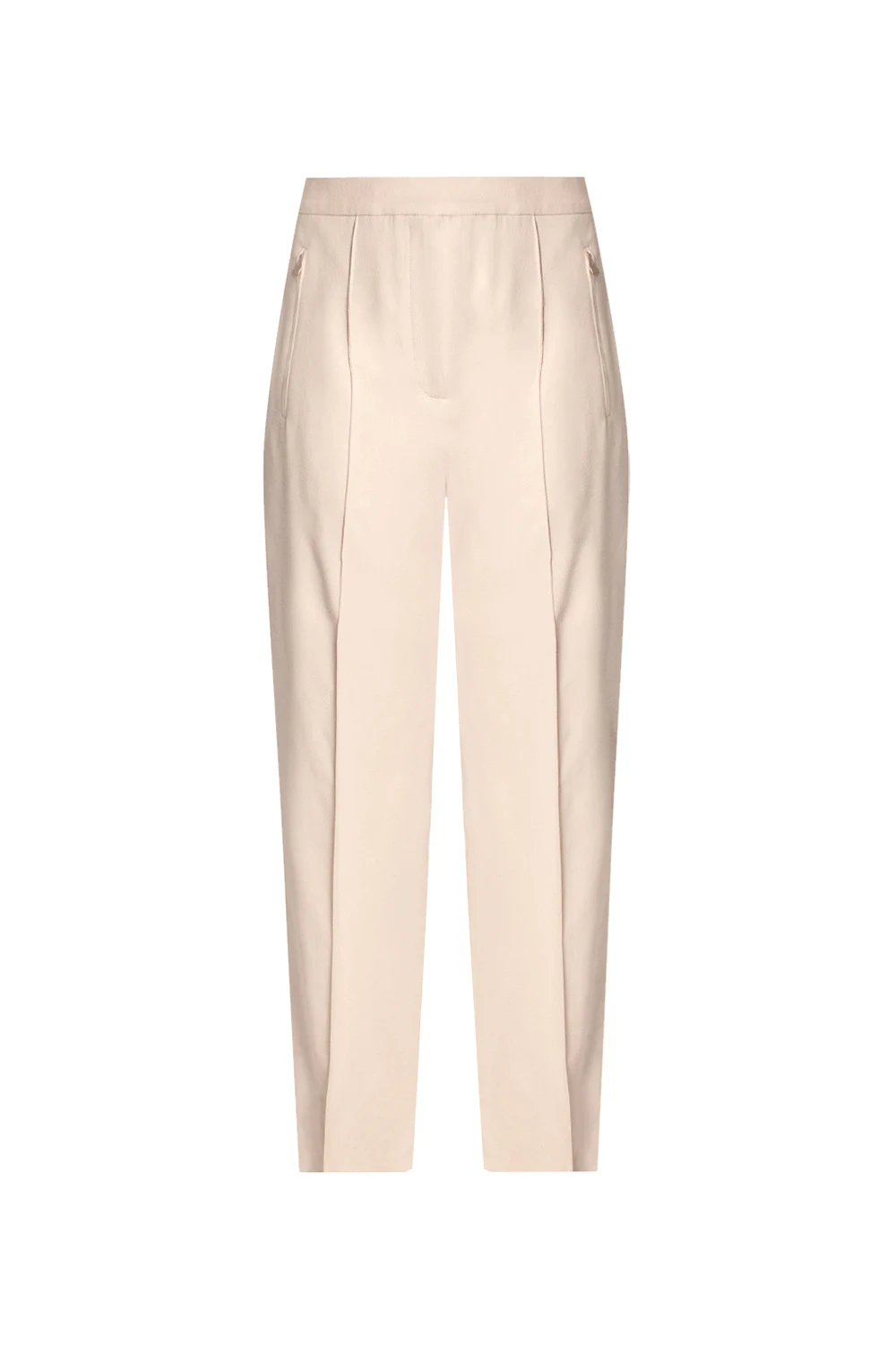 Wełniane spodnie z przeszyciami