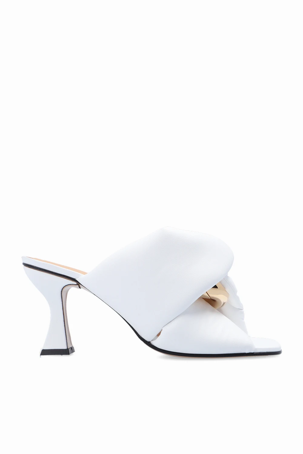 WHITE Mules with chain links