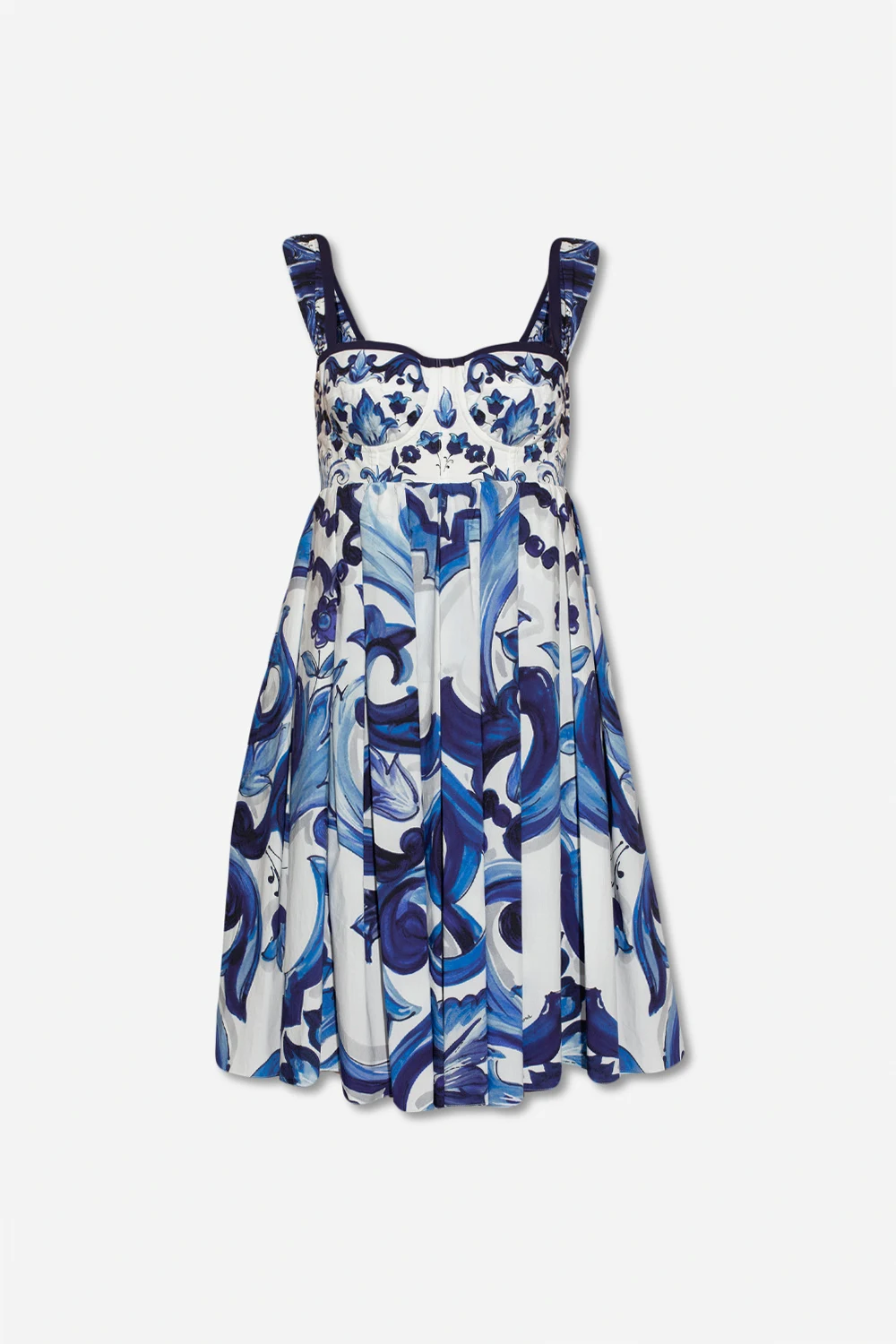 BLUE Patterned slip dress