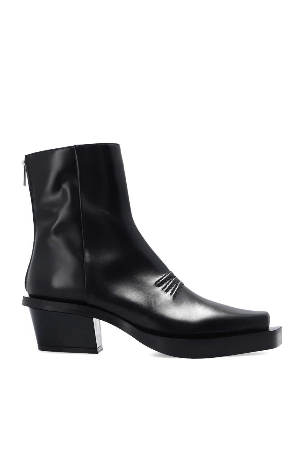 BLACK ‘Leone’ leather ankle boots