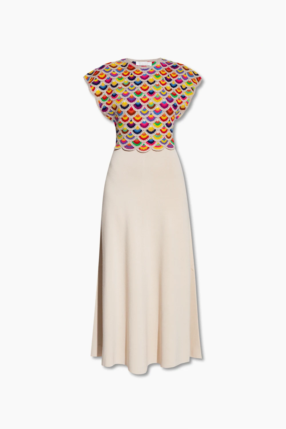Dress with crochet trims