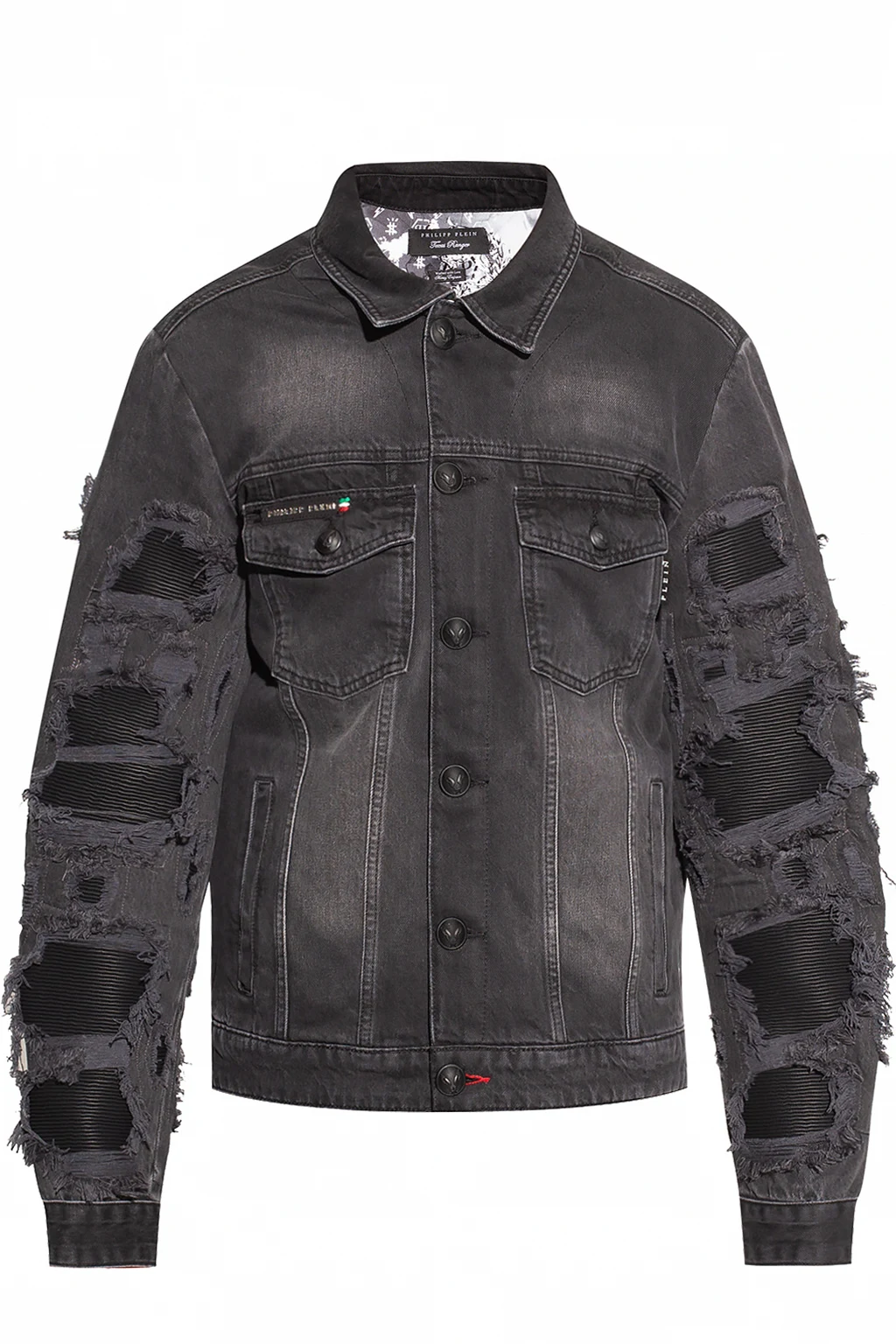 GREY Denim jacket with logo