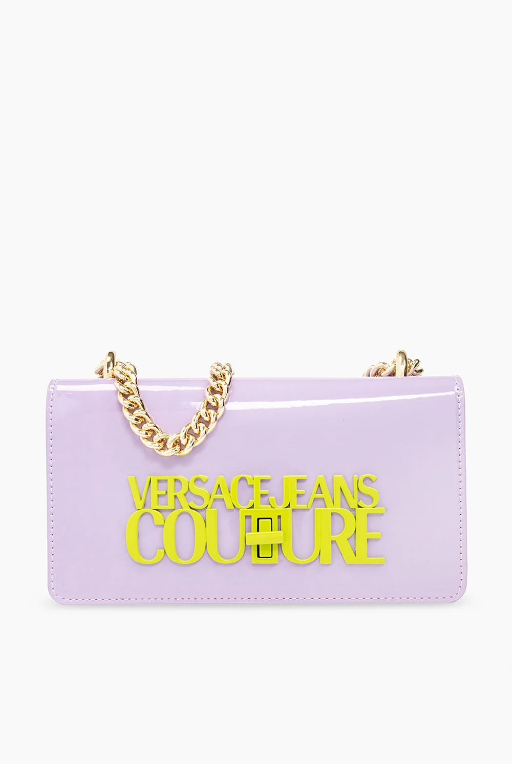 PURPLE Glossy shoulder bag with logo