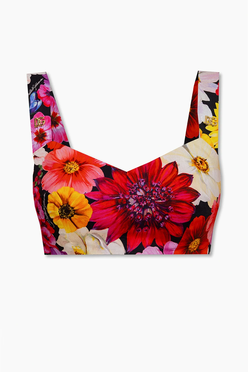 MULTICOLOUR Cropped top with floral motif