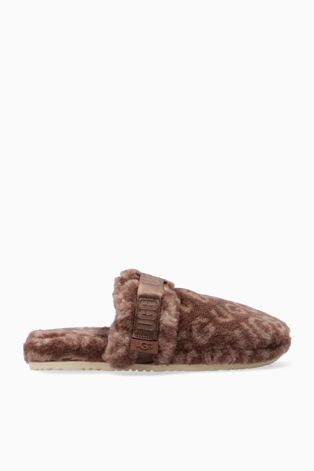 BROWN ‘M Fluff It Pop’ slippers with logo