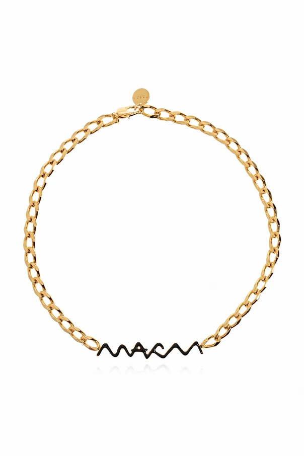 GOLD Messinghalskette mit Logo