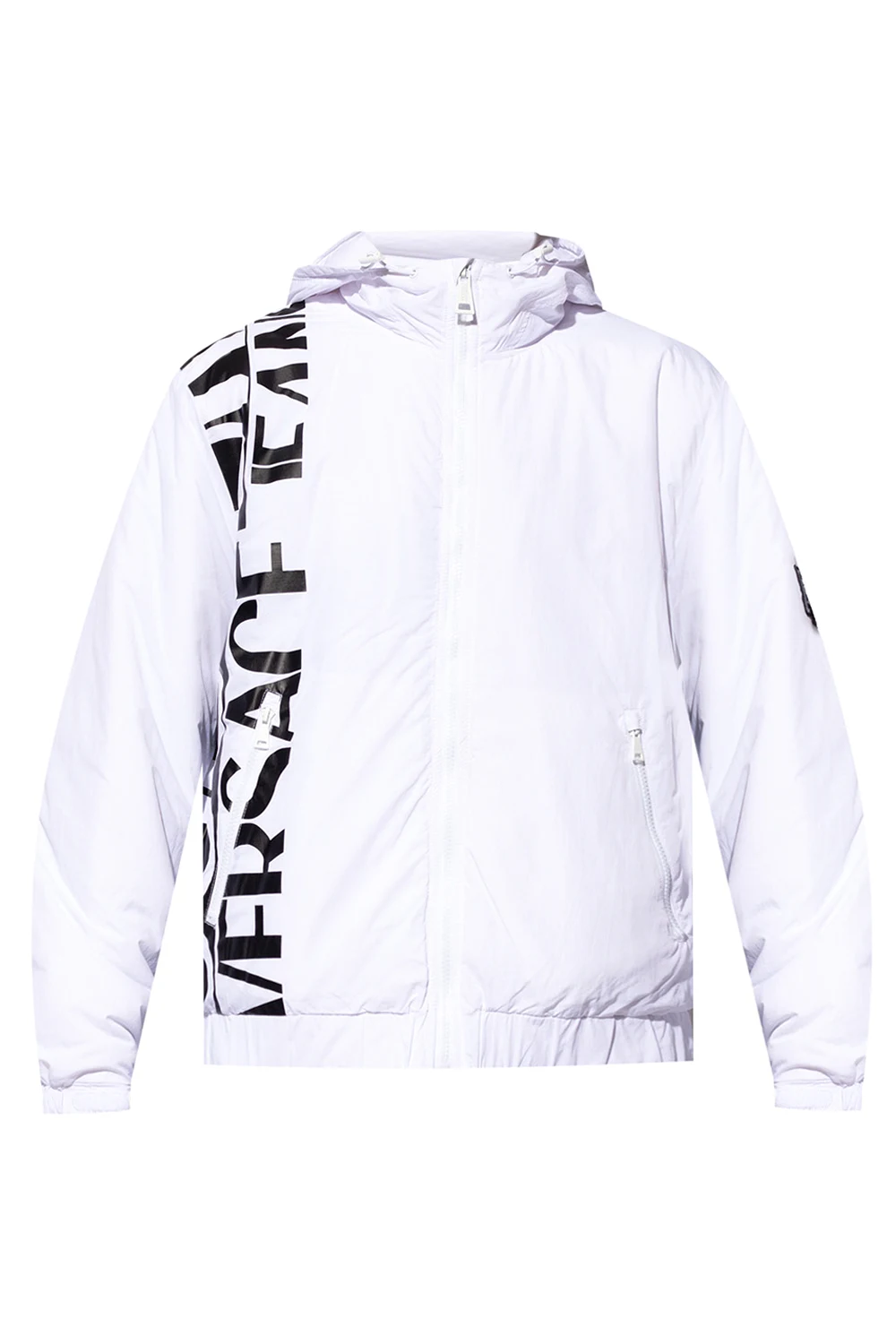WHITE Hooded jacket with logo