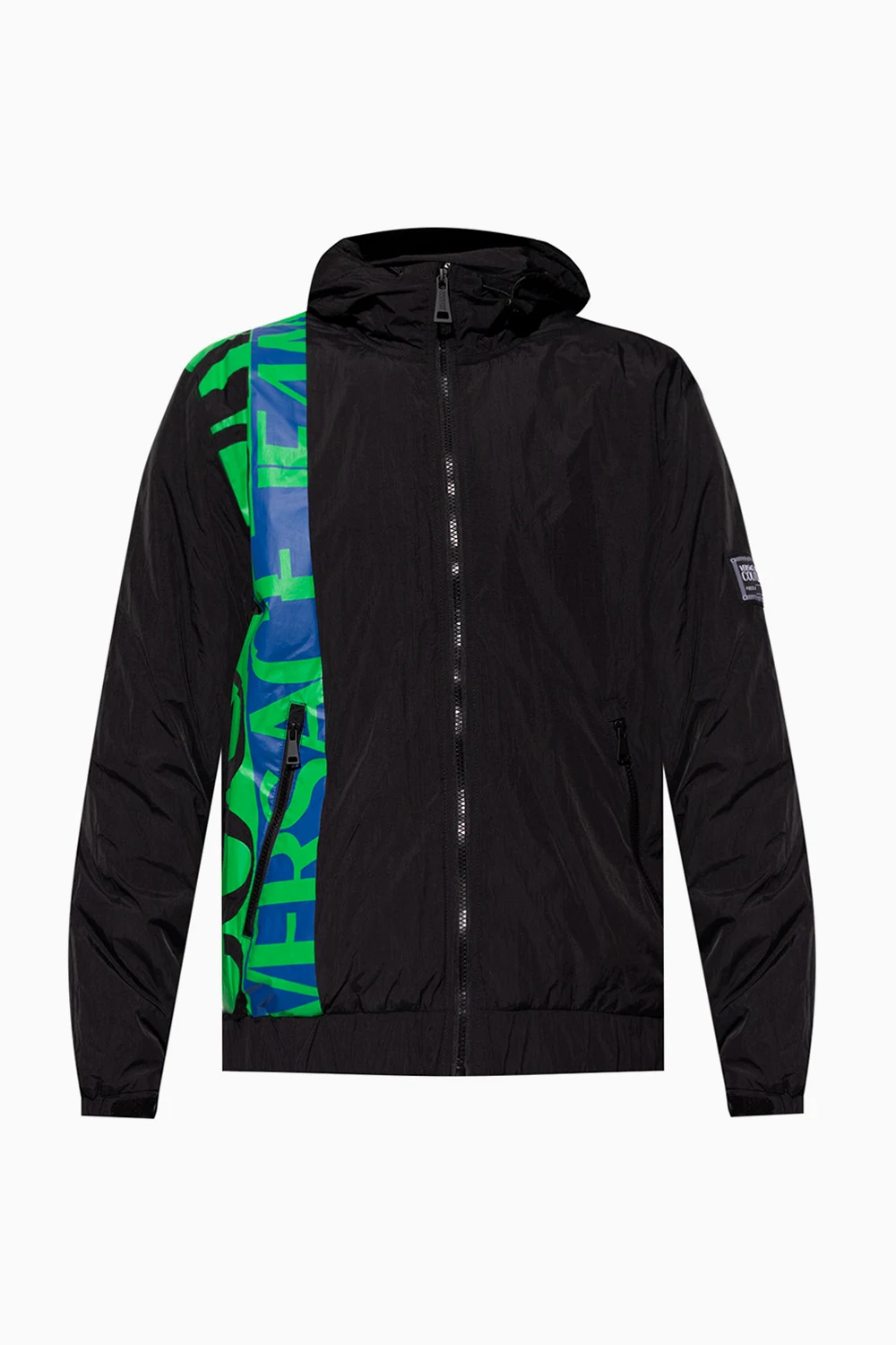 BLACK Hooded jacket with logo