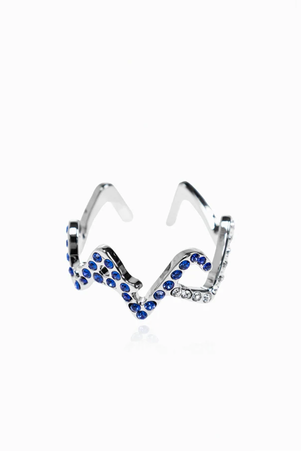 SILBER Ring mit funkelnden Kristallen