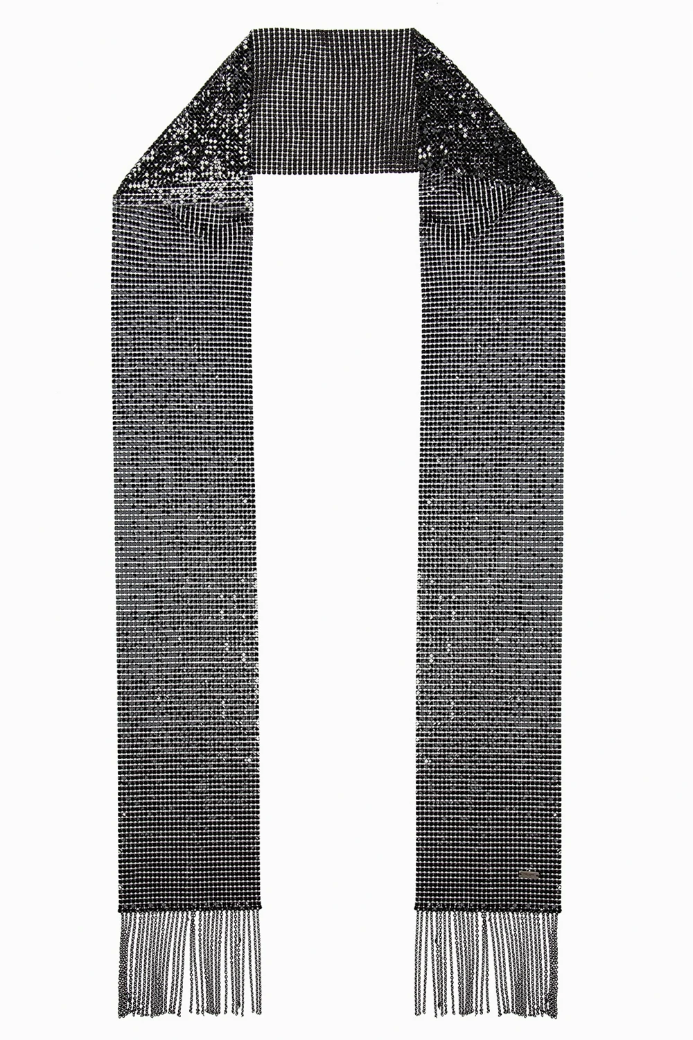 BLACK Fringed scarf
