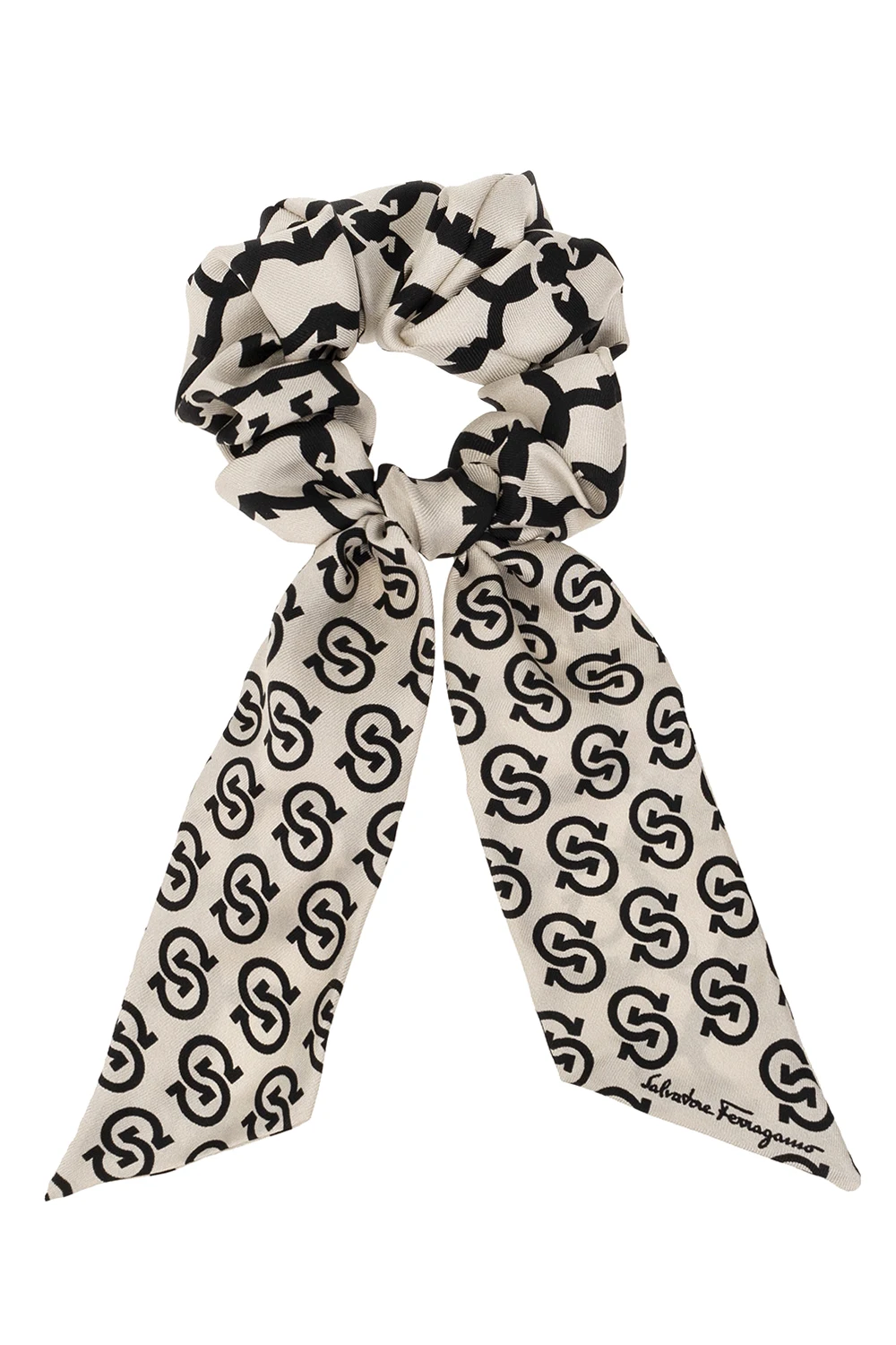 cream Silk scrunchie