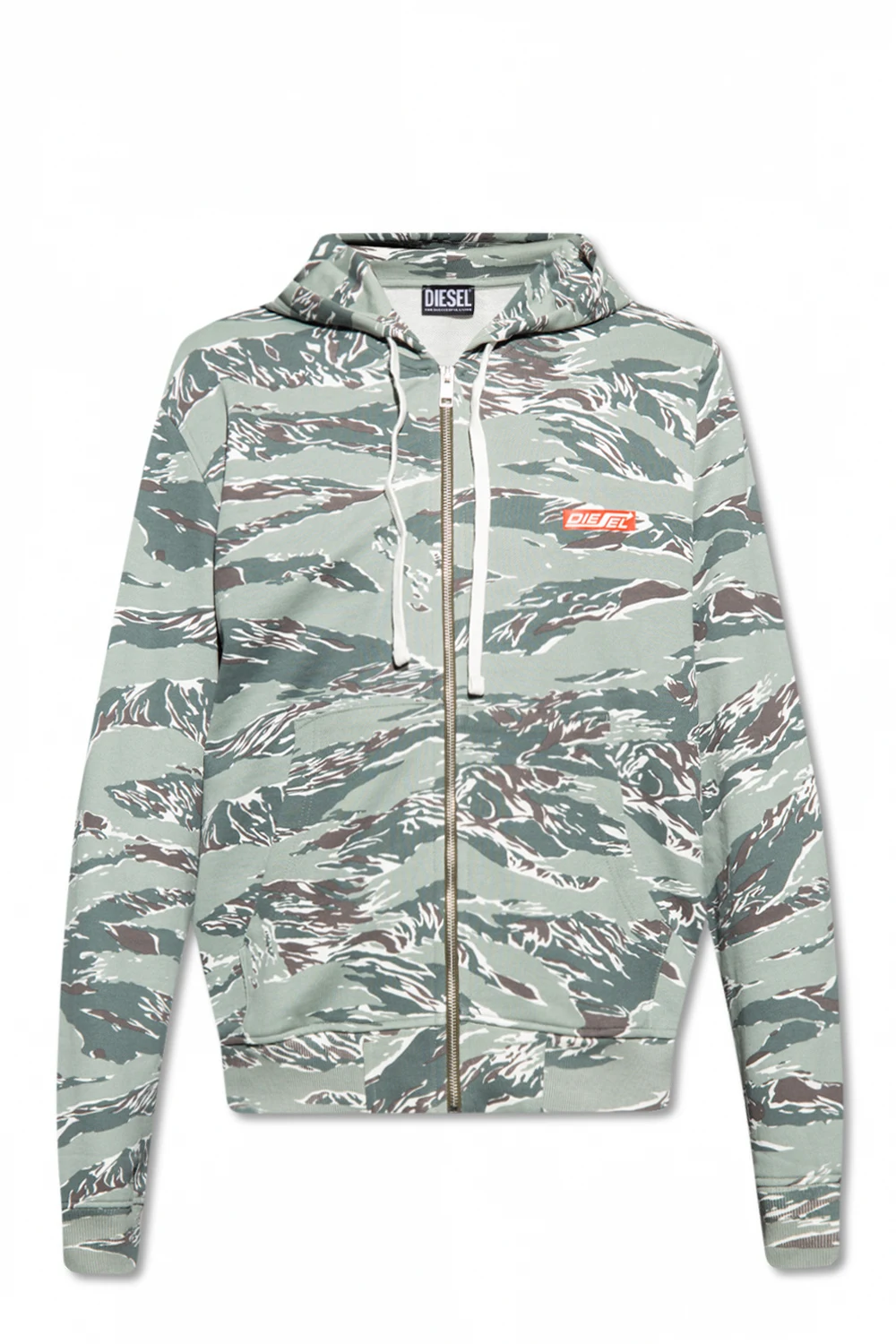 GREEN 'S-GINN-HOOD-ZIP-HS1' patterned hoodie