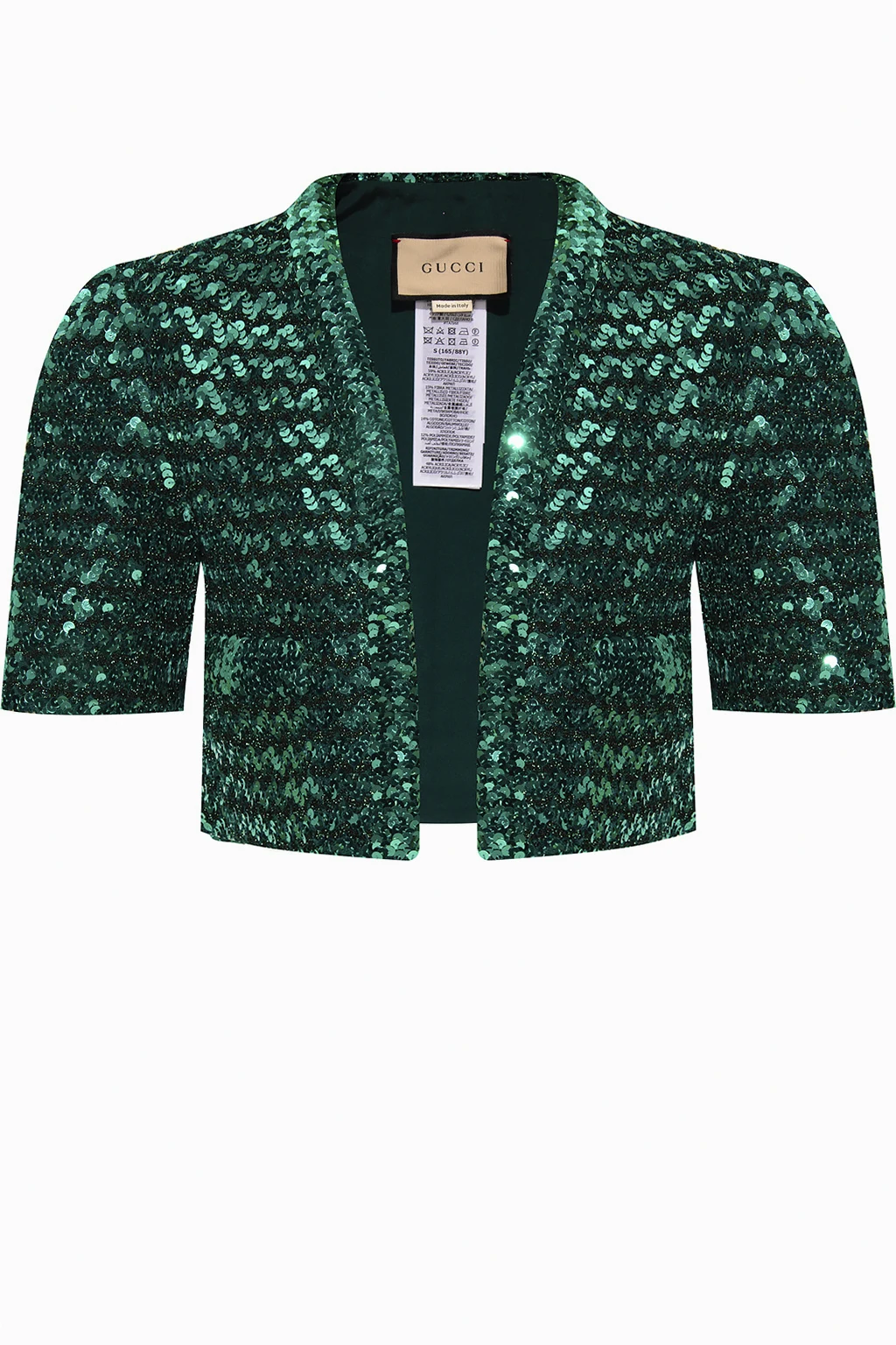 GREEN Sequinned bolero jacket
