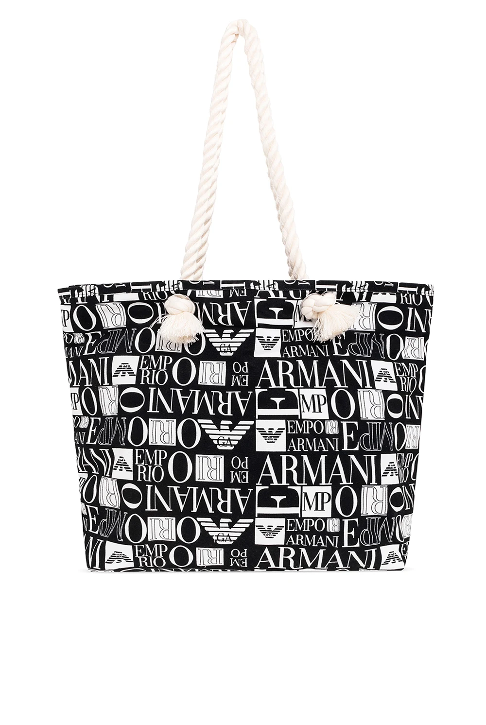 BLACK Beach bag with logo