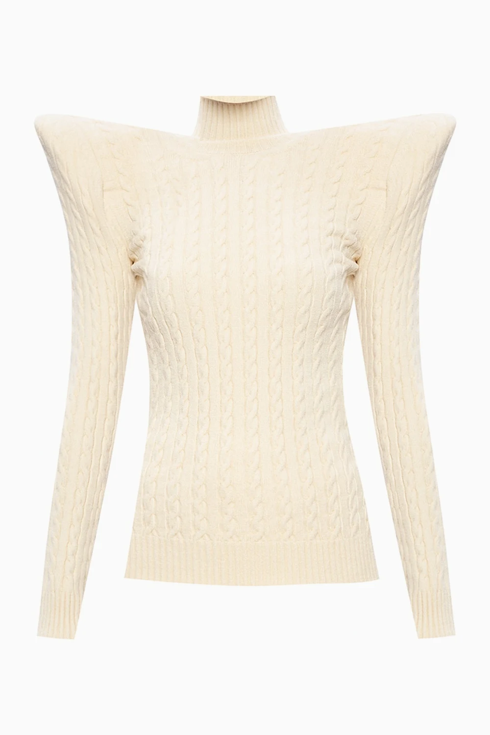 Sweater with removable shoulder pads