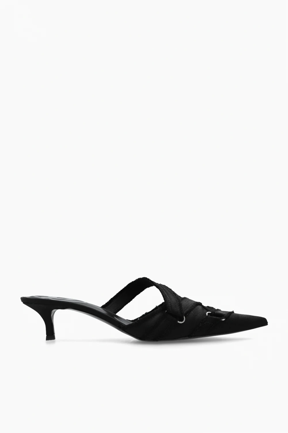 BLACK ‘D-KITTIE’ heeled mules