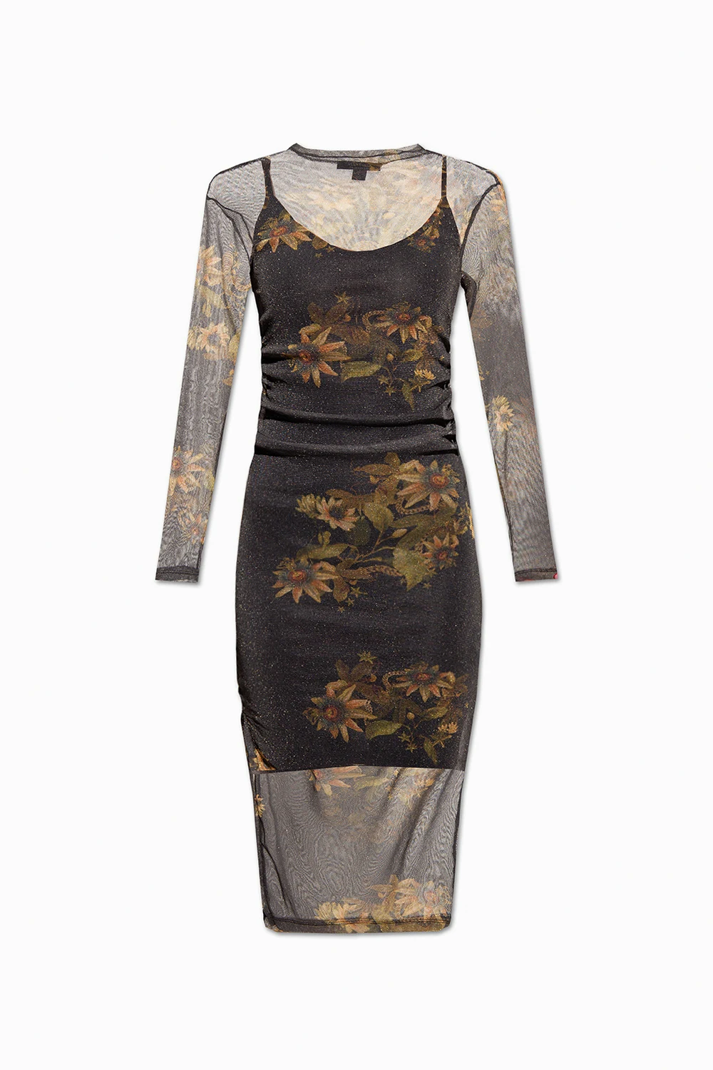 BLACK ‘Francesco’ dress with floral motif