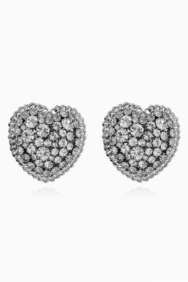 SILBER Clips mit schimmernden Kristallen