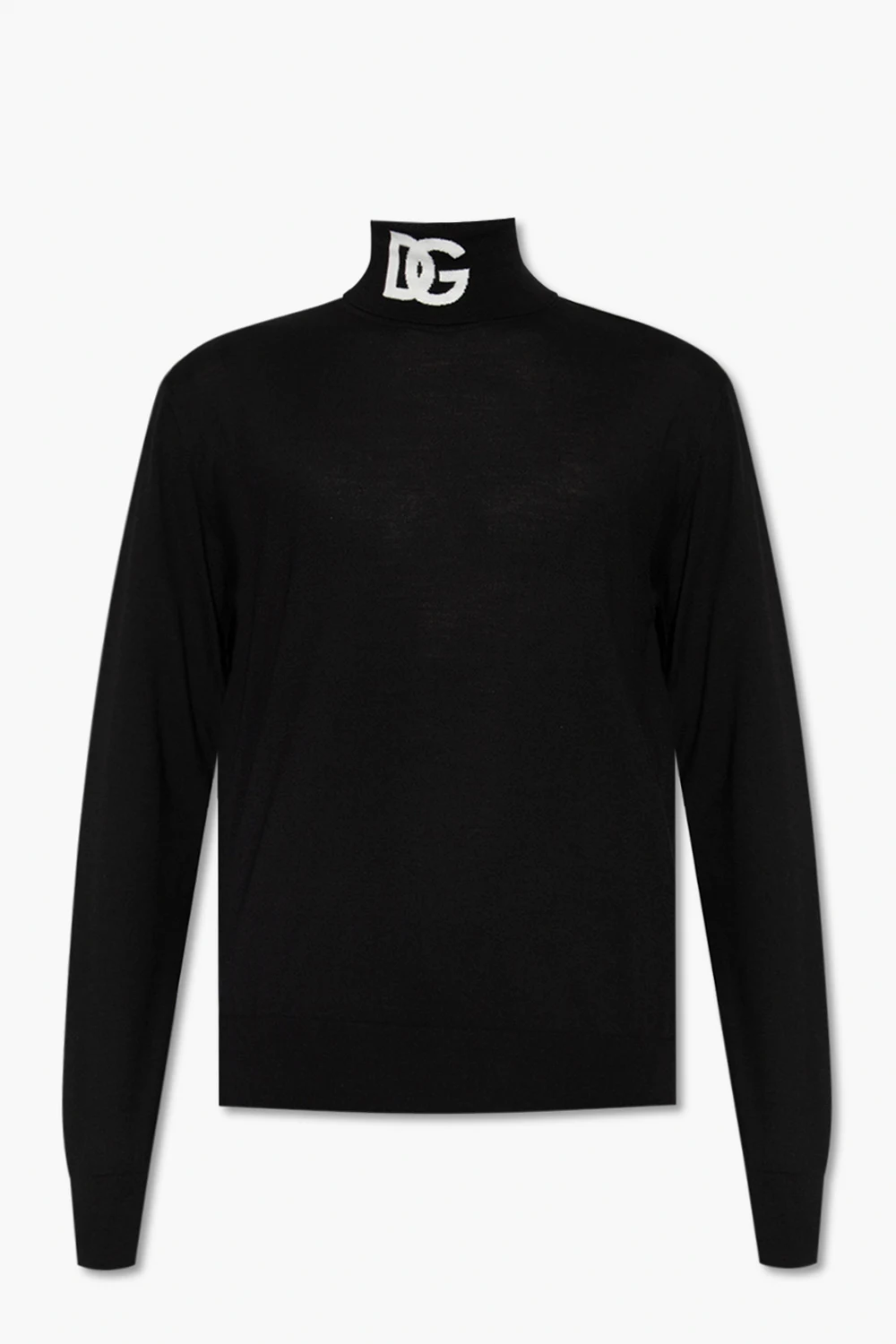 BLACK Turtleneck sweater with logo