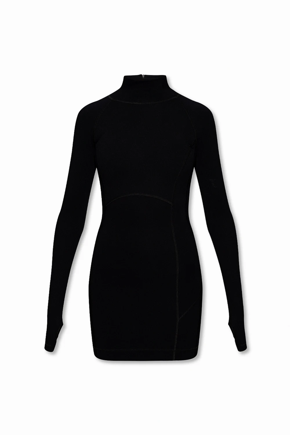BLACK Bodycon dress with mock neck