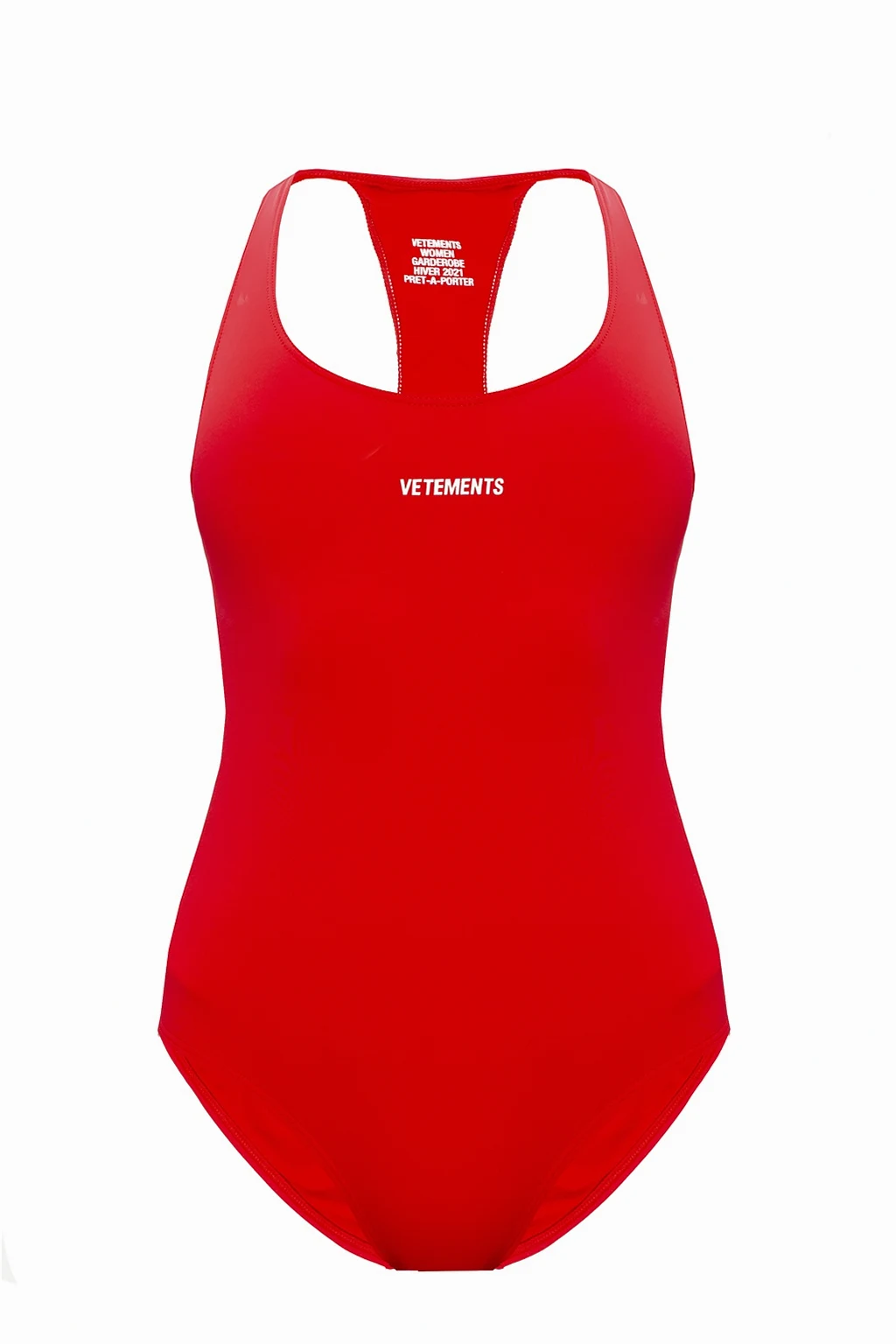 RED One-piece swimsuit with logo