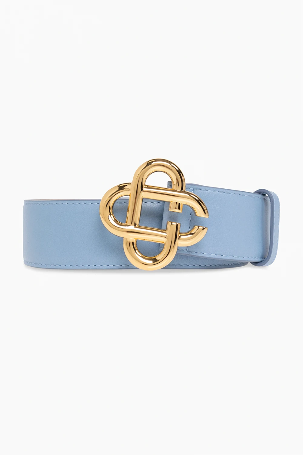 Leather belt with logo