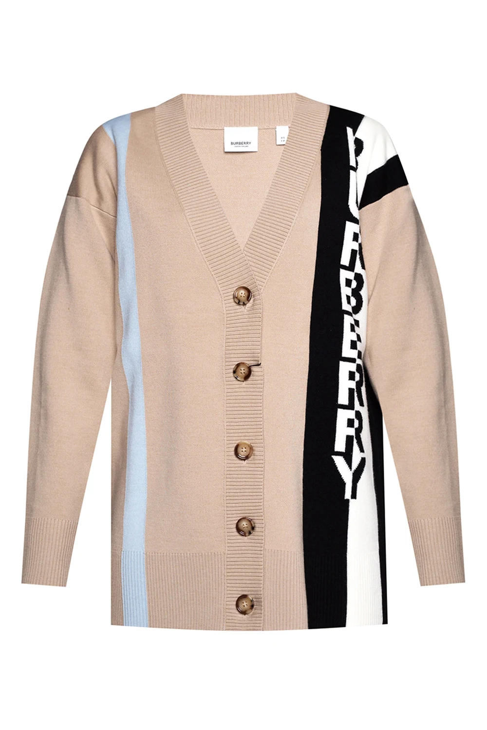 beige Cardigan with logo
