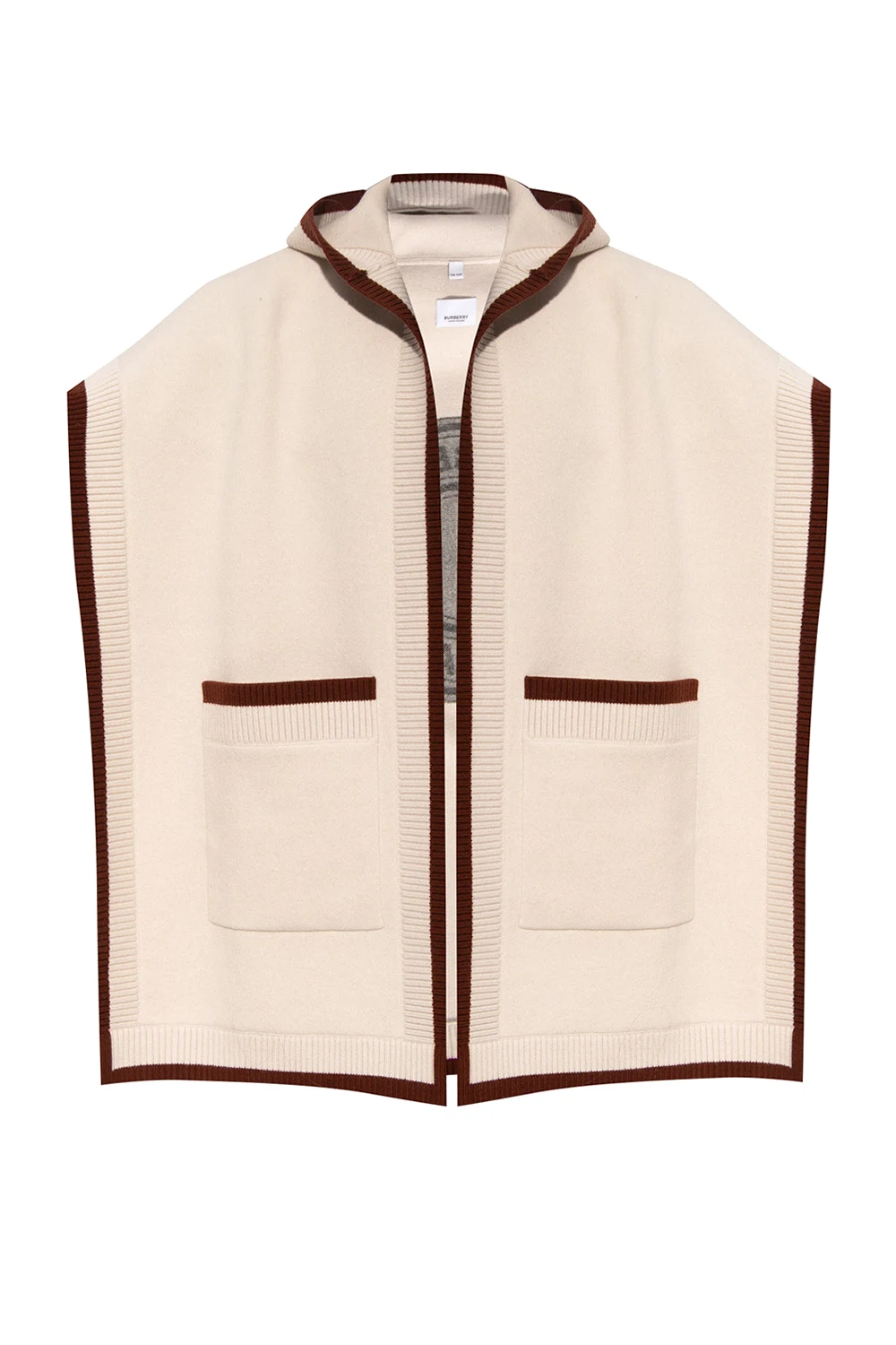cream Hooded poncho