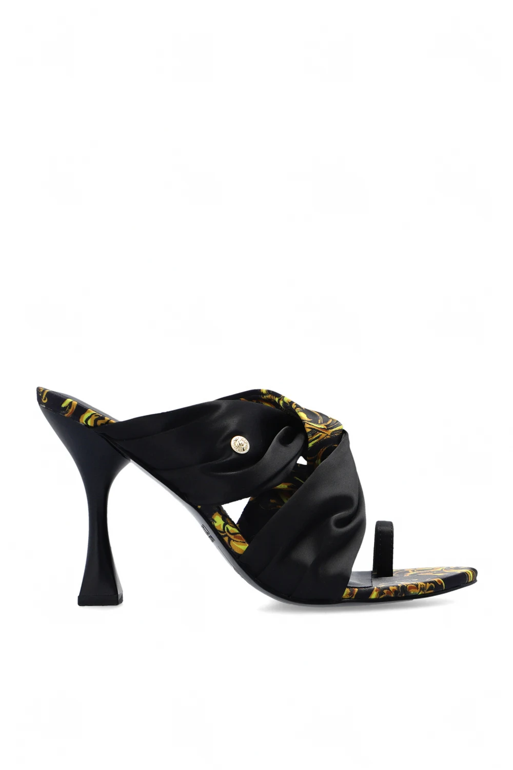 BLACK Mules with ‘Regalia Baroque’ print