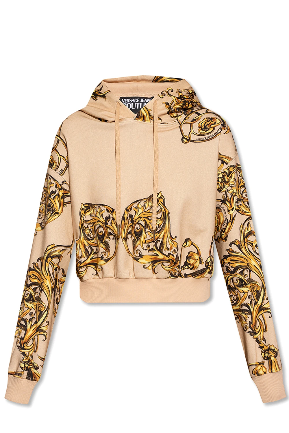 beige Patterned hoodie