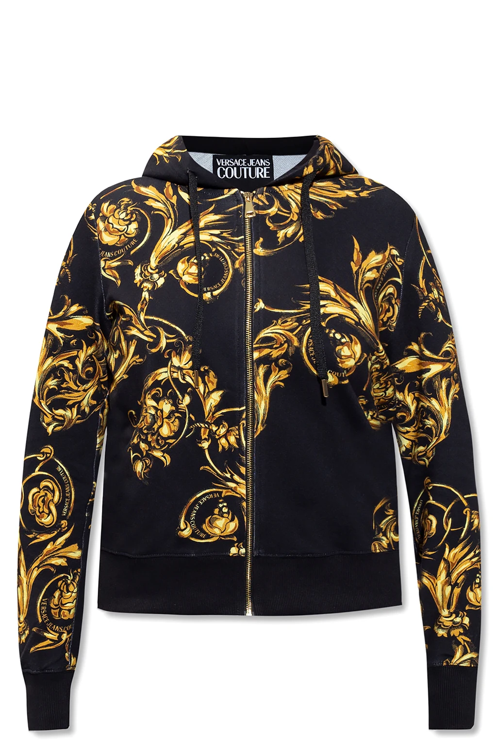 BLACK Barocco-printed hoodie