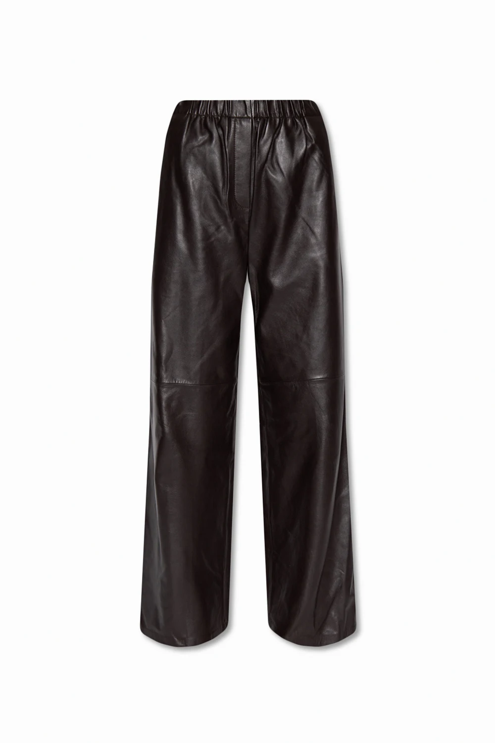BROWN ‘Jewel’ leather trousers