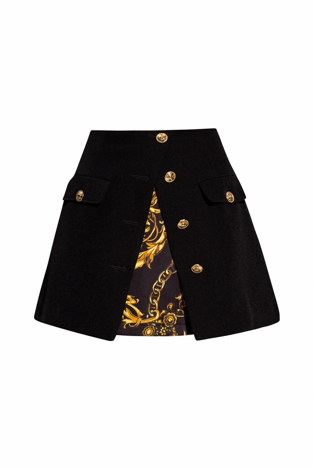BLACK Skirt with decorative buttons