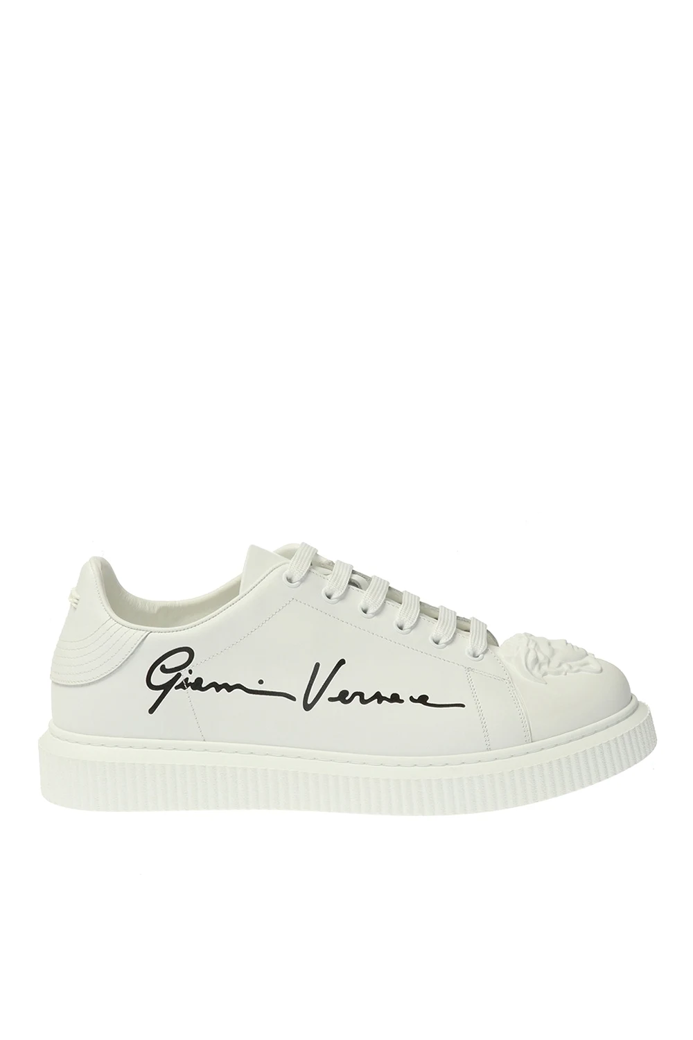 WHITE Medusa head sneakers