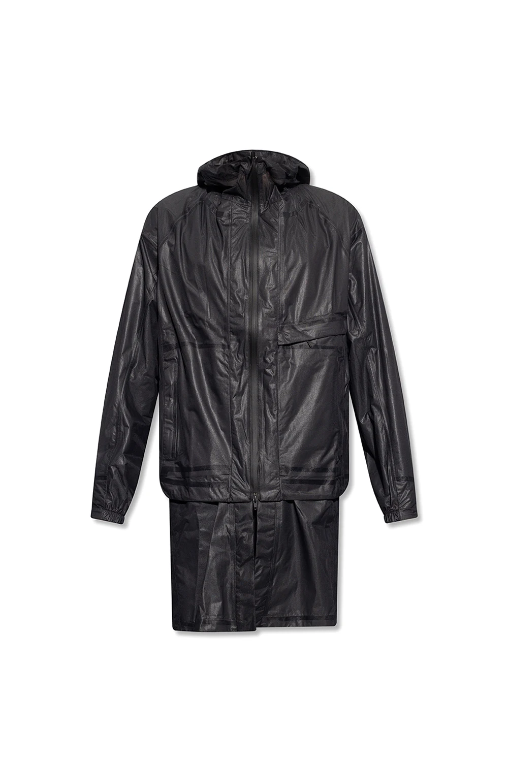 BLACK Hooded training jacket