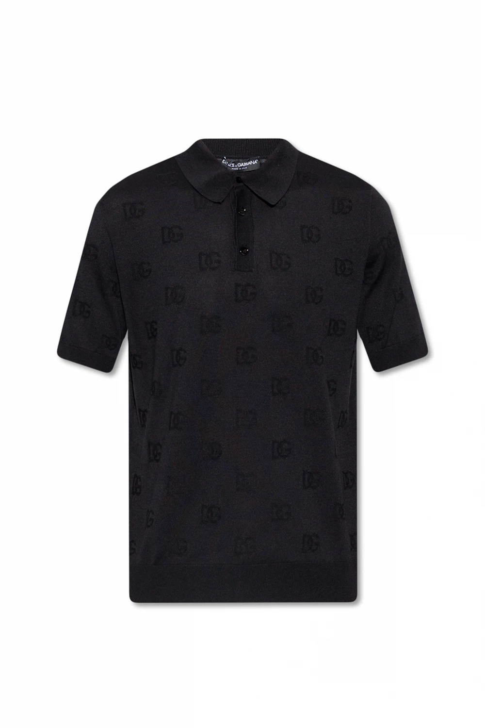 BLACK Silk polo shirt