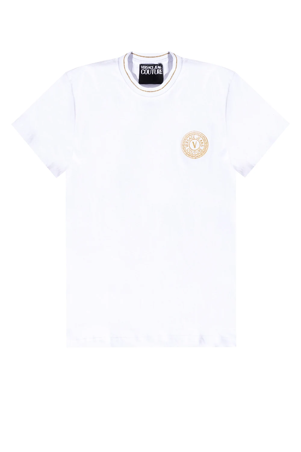 WHITE Logo-embroidered T-shirt