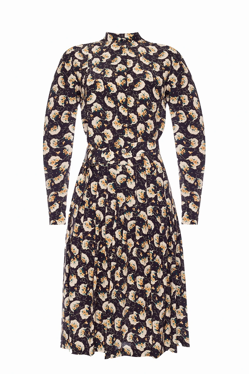 Dress with band collar