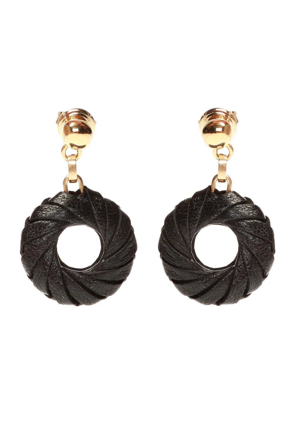 Leather-trimmed earrings