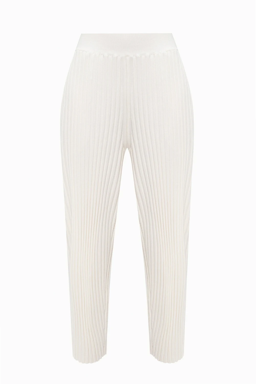 WHITE Ribbed trousers